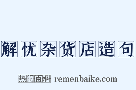 解忧杂货店造句是什么意思的图片